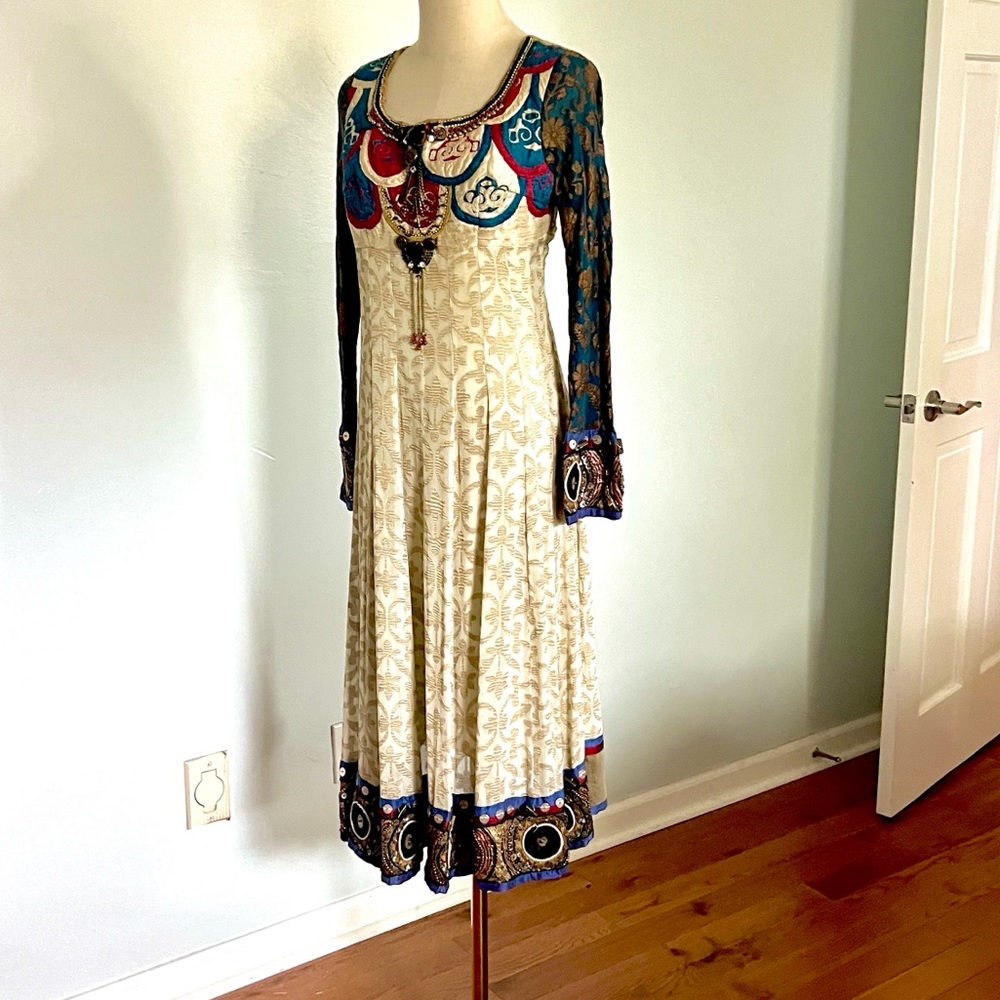 Karishma Heavily Embellished Anarkali Dress,Beaded Artisan Festival,EUC, Size S - Picture 2 of 14